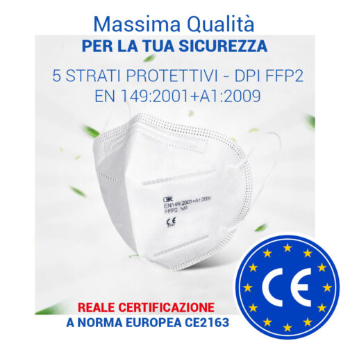 MASCHERINA - MASK FFP2 COE DPI - SCATOLA10pz - singola confezione con gancio tendi mascherina incluso - Iva Ridotta Art. 124 DL 34/20 - immagine 2