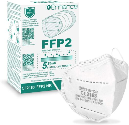 MASCHERINA – MASK FFP2 ENHANCE DPI – CONFEZIONE SINGOLA – Iva Ridotta Art. 124 DL 34/20